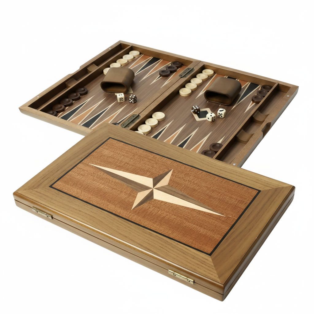Luxury Wooden Folding Backgammon Set