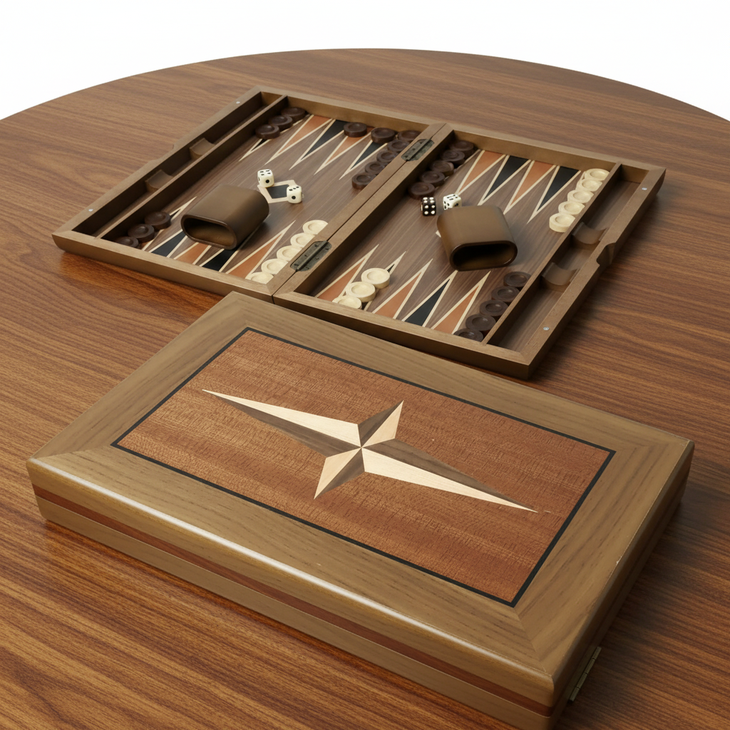 Luxury Wooden Folding Backgammon Set