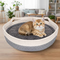 Cozy Round Pet Bed Basket with Cushion